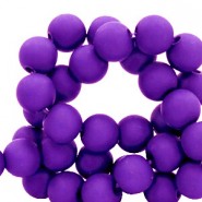 Acrylic beads 4mm round Matt Purple